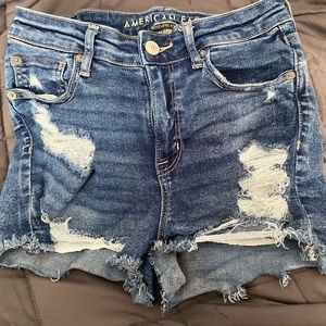 American Eagle Ripped Jean Shorts High V-Rise Shortie